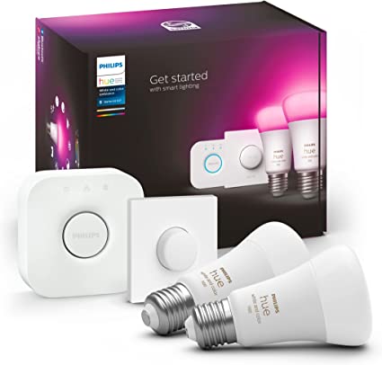 Kit de démarrage E27 x2 Equivalent 75W, Philips Hue White and Color Ambiance