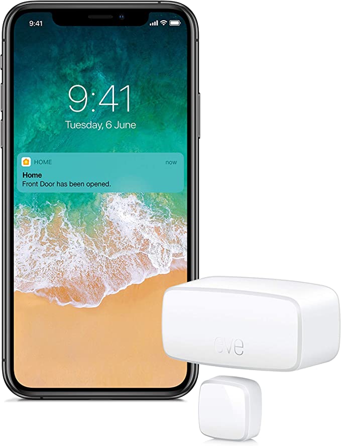 Eve Door & Window Capteur de Contact Intelligent pour Portes et Fenêtres Compatible Compatible avec Homekit eve