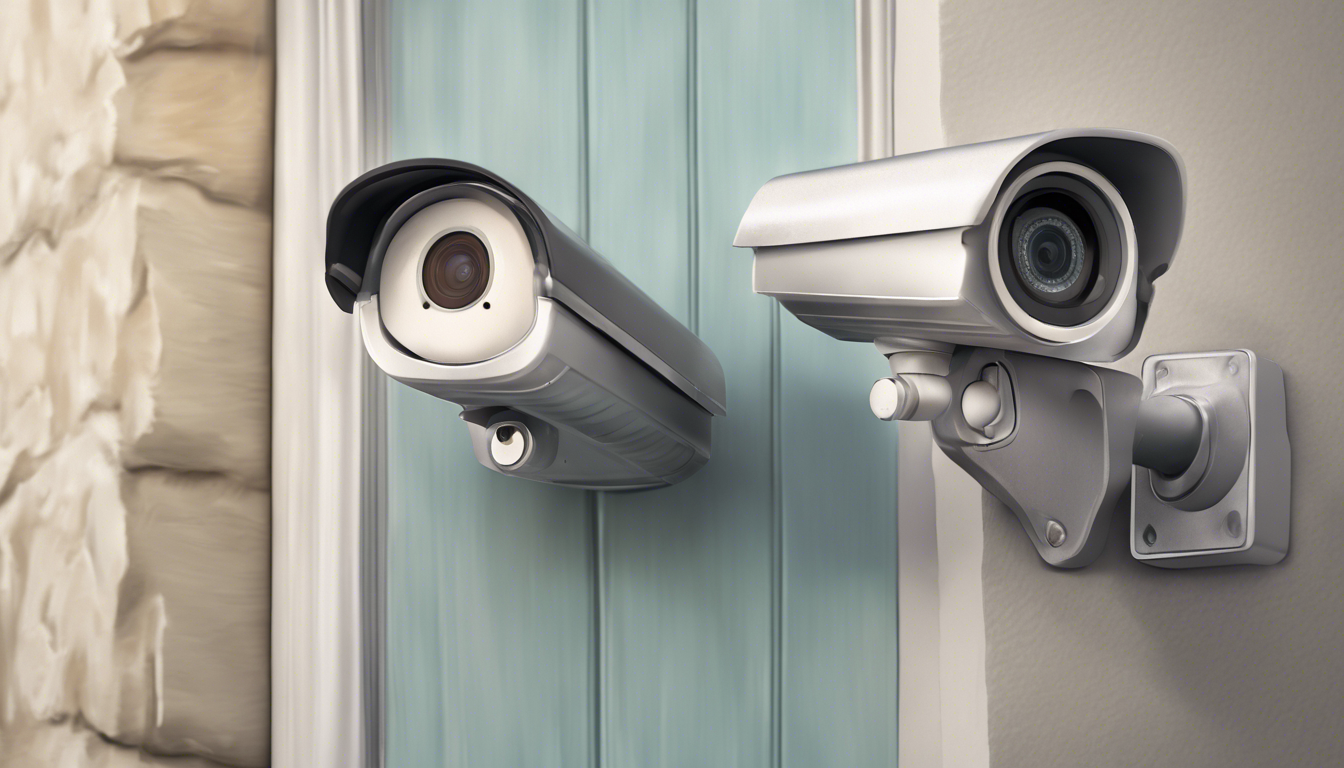IDAODAN Lot de 2 fausses caéras de surveillance factices avec LED